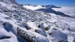 浄土山登山道から薬師岳を望む