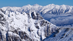 八ツ峰越しに白馬岳が見えた