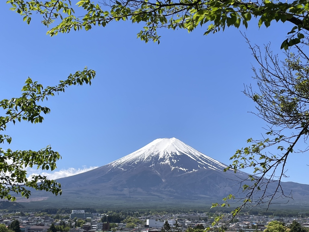 新倉山浅間公園展望から見た富士山