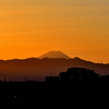 夕焼けと富士山