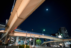 夜の飯田橋交差点