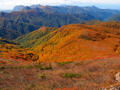 染まる山肌
