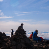 雲海と登山者