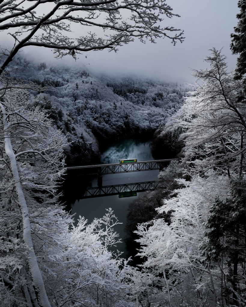 第三只見川橋梁の雪景色