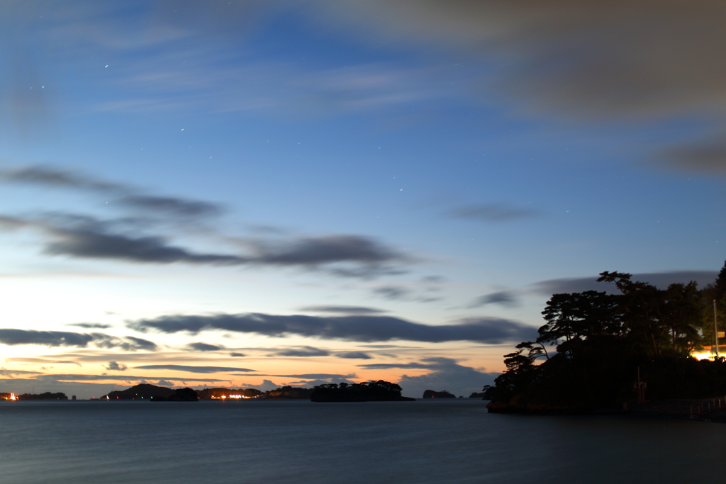 夜明け前の松島湾
