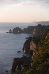 北山崎－朝日を浴びて