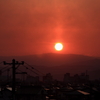 The sunrise rises in my town.