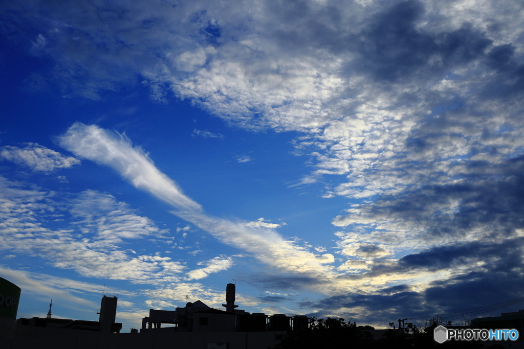 夕暮れと影