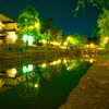 倉敷美観地区水路の夜景