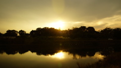 河川敷の夕焼け