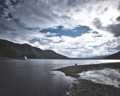 西湖で長時間露光風景