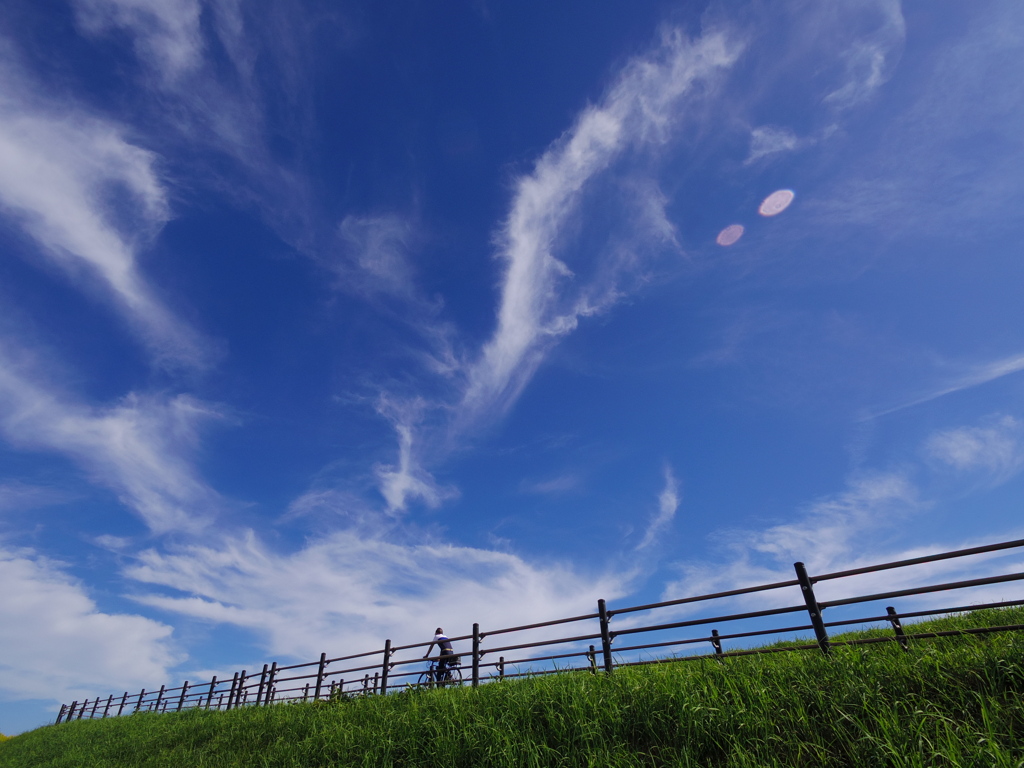秋空のサイクリング