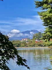 岩手山と池