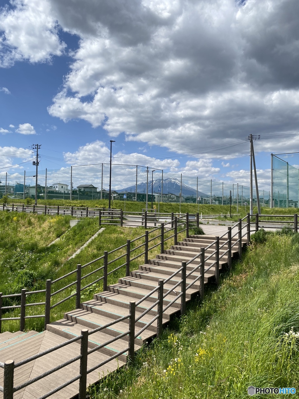 階段のある散歩道