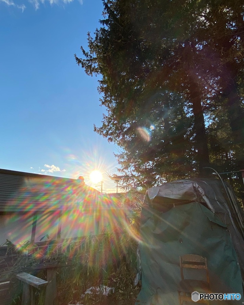 夕陽が眩しい