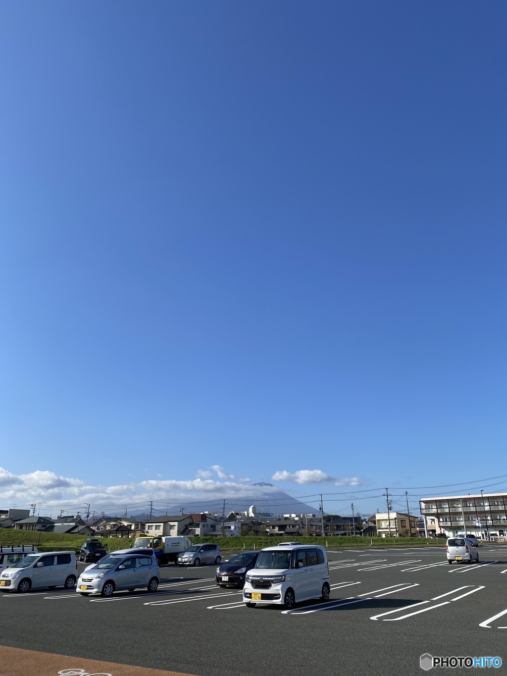 駐車場から見える岩手山