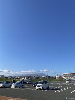 駐車場から見える岩手山