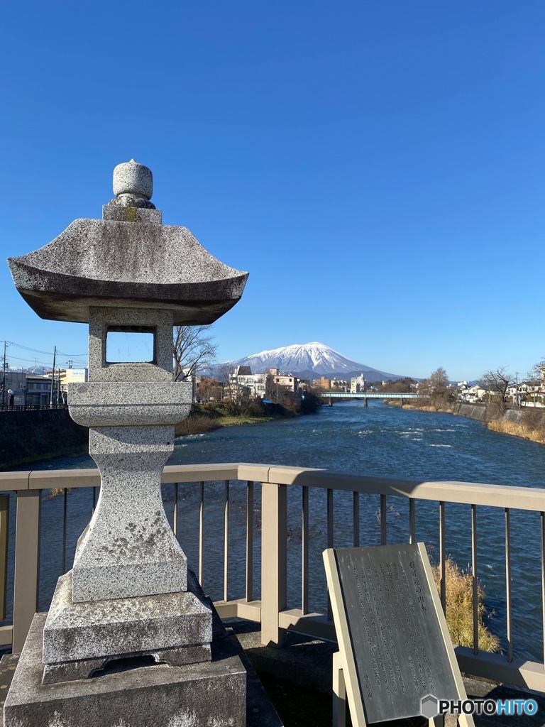 夕顔瀬橋から眺める岩手山