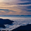 夕陽に照らされた雲海