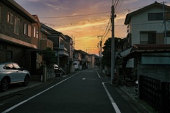 夕方の住宅街