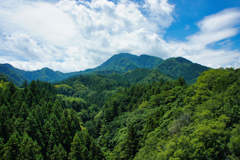 山間部の夏空