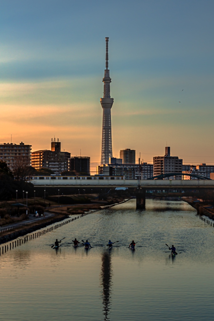 ふれあい橋から。