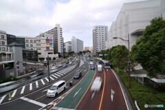 横須賀市本町交差点の歩道橋より