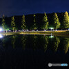 夜の水鏡