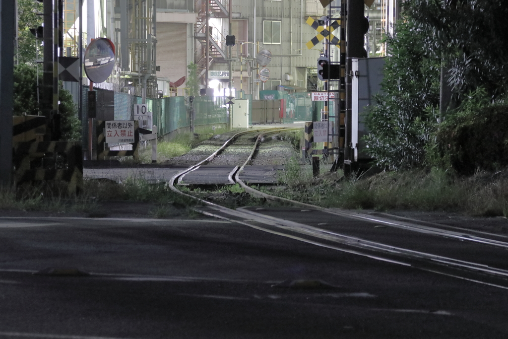 工場脇の線路