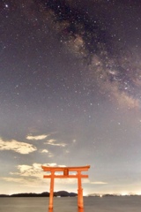 神社と星に願いを