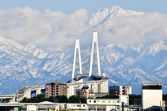 新湊大橋と立山連峰