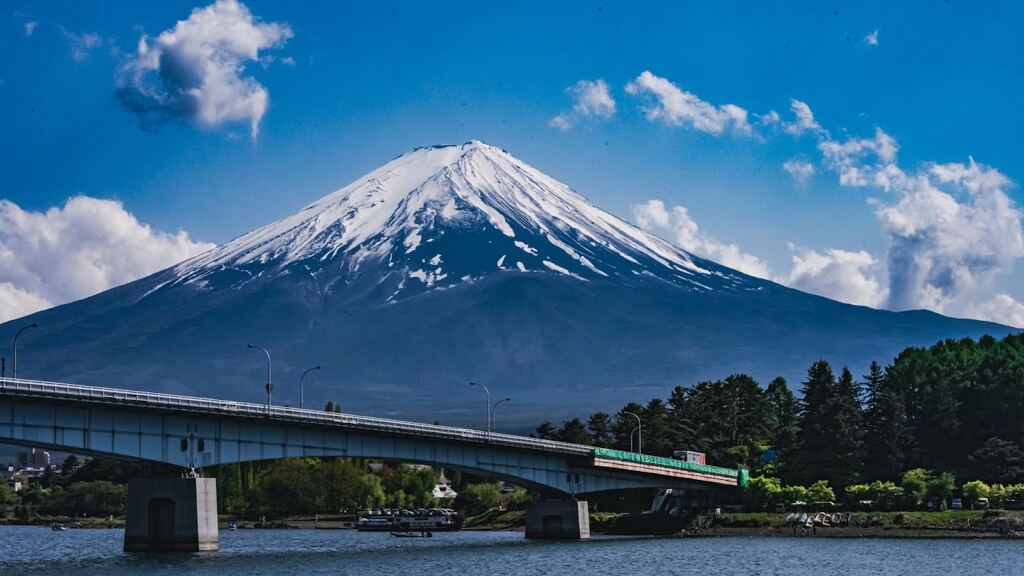 遊覧船から見た富士山