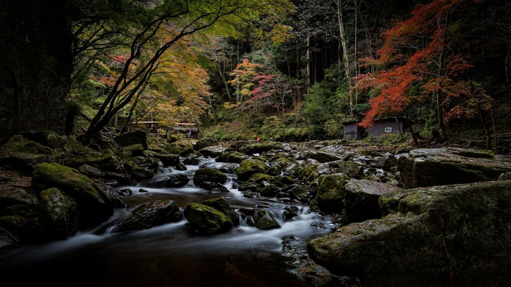 赤目四十八滝の渓流-紅葉-