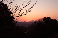 帰路の夕日