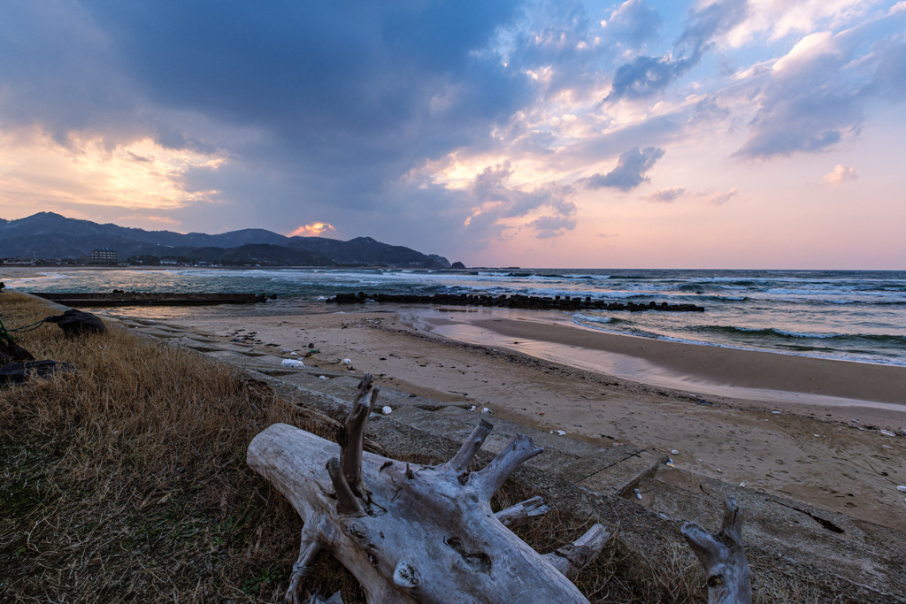 夕日は見えず