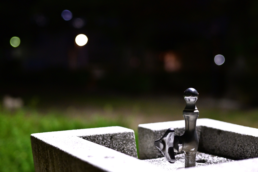 立形水飲水栓　夜