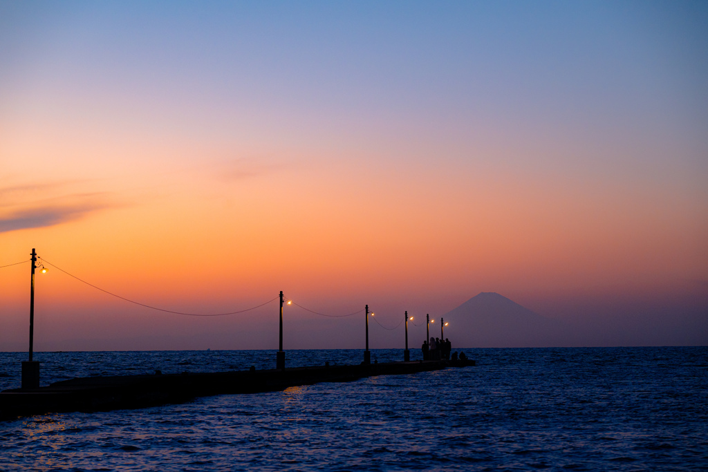 夕暮れの原岡桟橋
