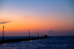夕暮れの原岡桟橋