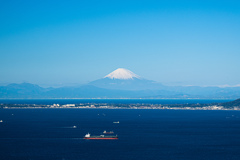 東京湾越しの富士