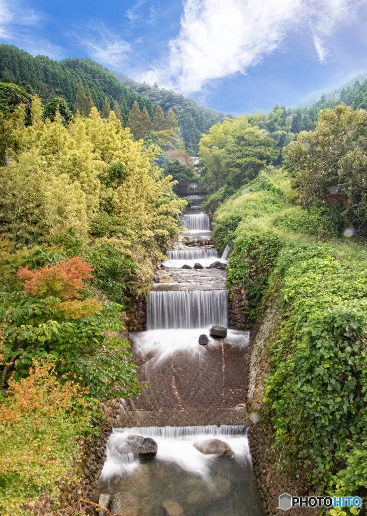 【350dpi・A4T+6mm】白糸の滝〜下流