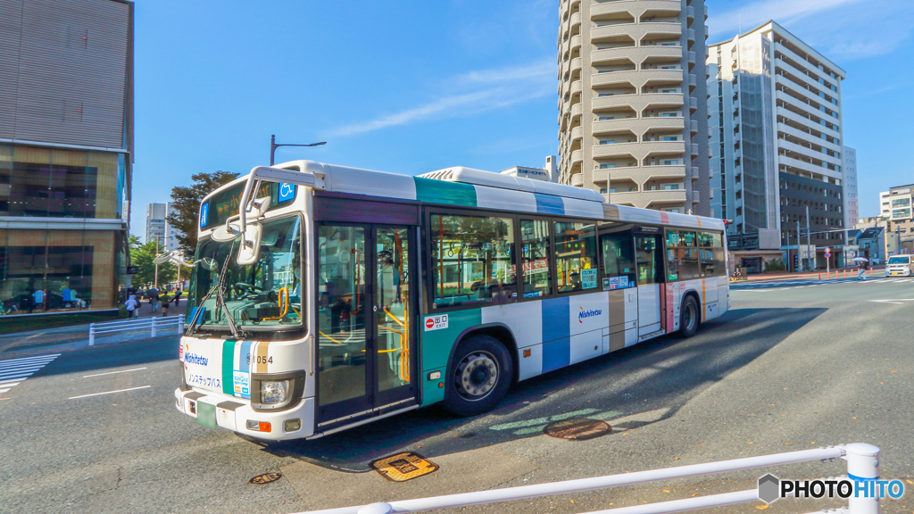 【4K】小倉北区室町を走るバス