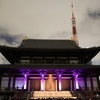 東京タワー消灯後も輝き続ける増上寺