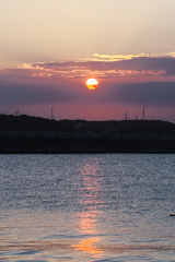 御前崎港の日没