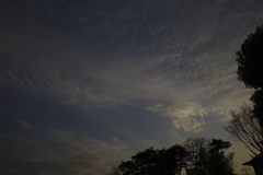 Sky, scattered clouds, pale light 