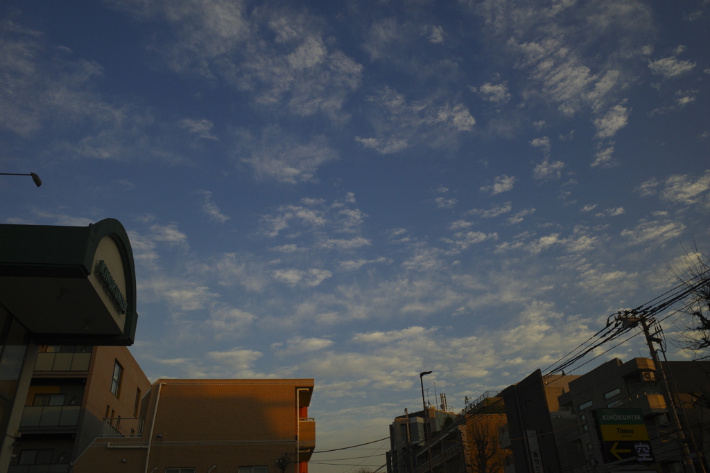 Scattered clouds in the afternoon 