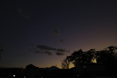 寒い日の夕暮れ