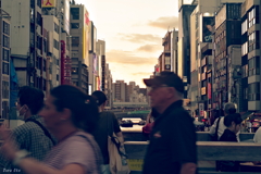 2025年 夕方の道頓堀川をのぞむ