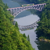万緑の第一只見川橋梁