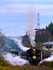 SL真岡、市塙駅発車