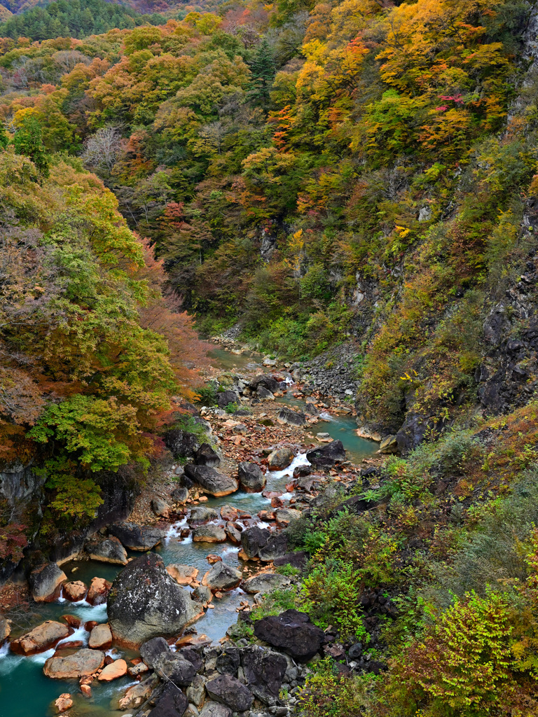 紅葉の白砂渓谷